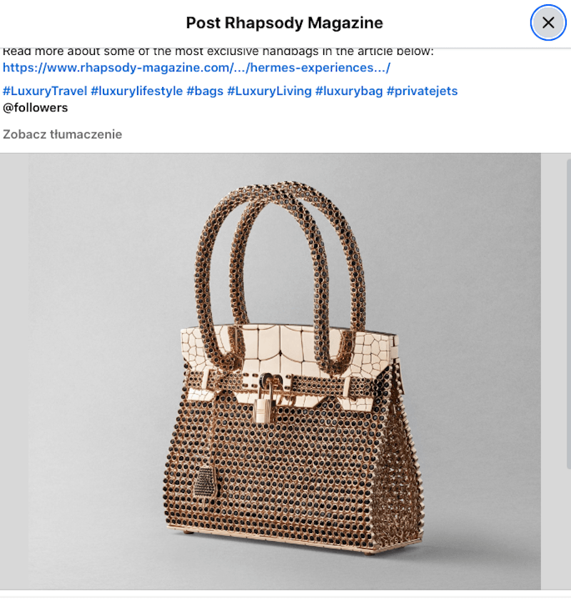 sac bijou birkin hermes ozdobiona diamentami i wykonana jako biżuteryjny projekt
