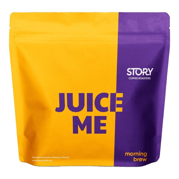 kawa Juice Me Story Coffee Roasters w kolorowym opakowaniu
